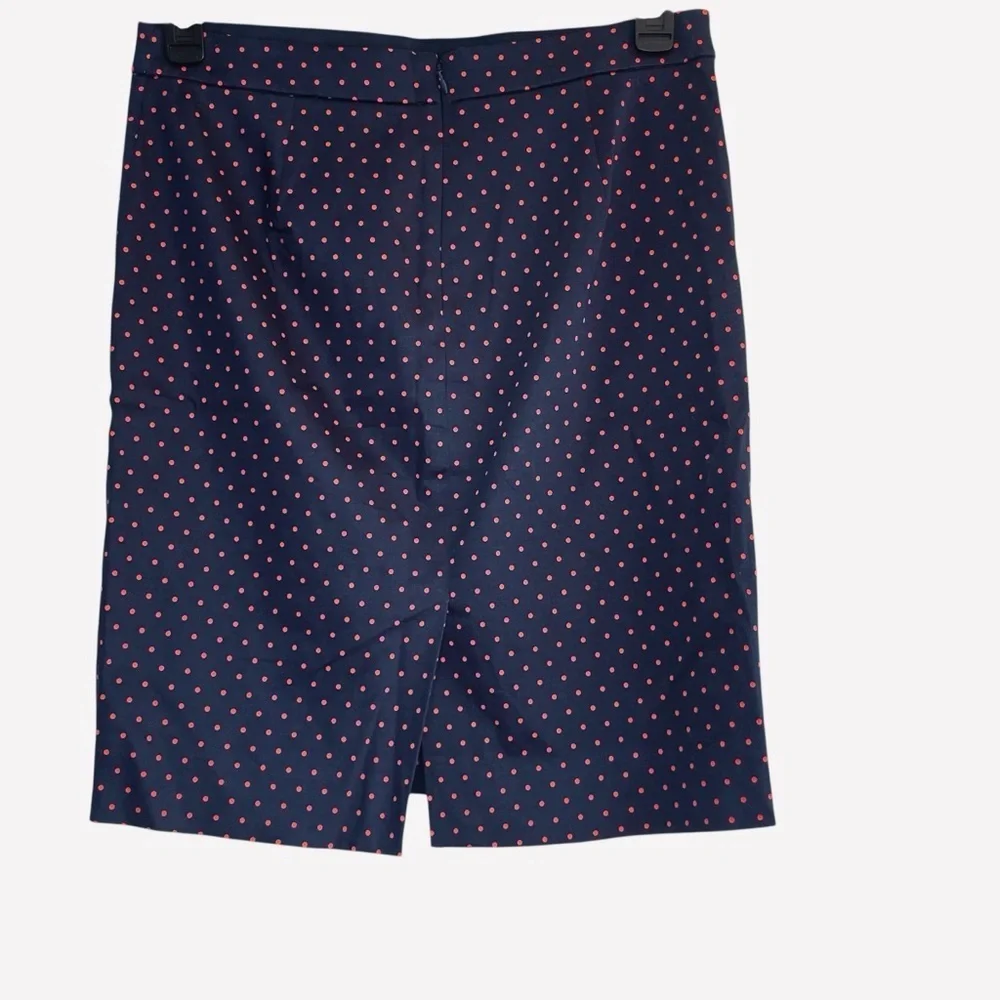 J. Crew navy blue red polka dot “ the pencil skirt “ size 6